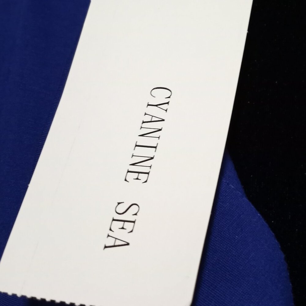 STYLEWE BLUE FIT & FLARE DRESS WITH 3/4 SLEEVE & NECKTIE WOMEN SIZE L - Picture 4 of 15